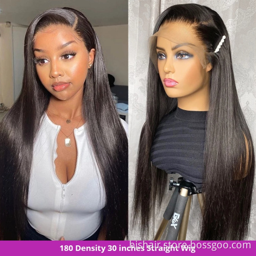 Brazilian Women's Human Hair Wig 30 Inch Straight Hair Band Closure 4x1/13x1TPartially Pre-Pulled Front Mesh Wig Real Human Hair